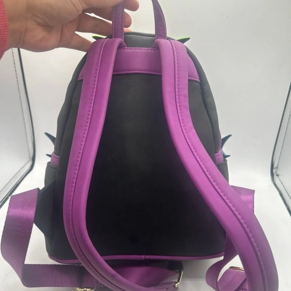 Loungefly Disney Maleficent Dragon Mini Backpack Glow In The Dark Flames - Picture 3 of 9